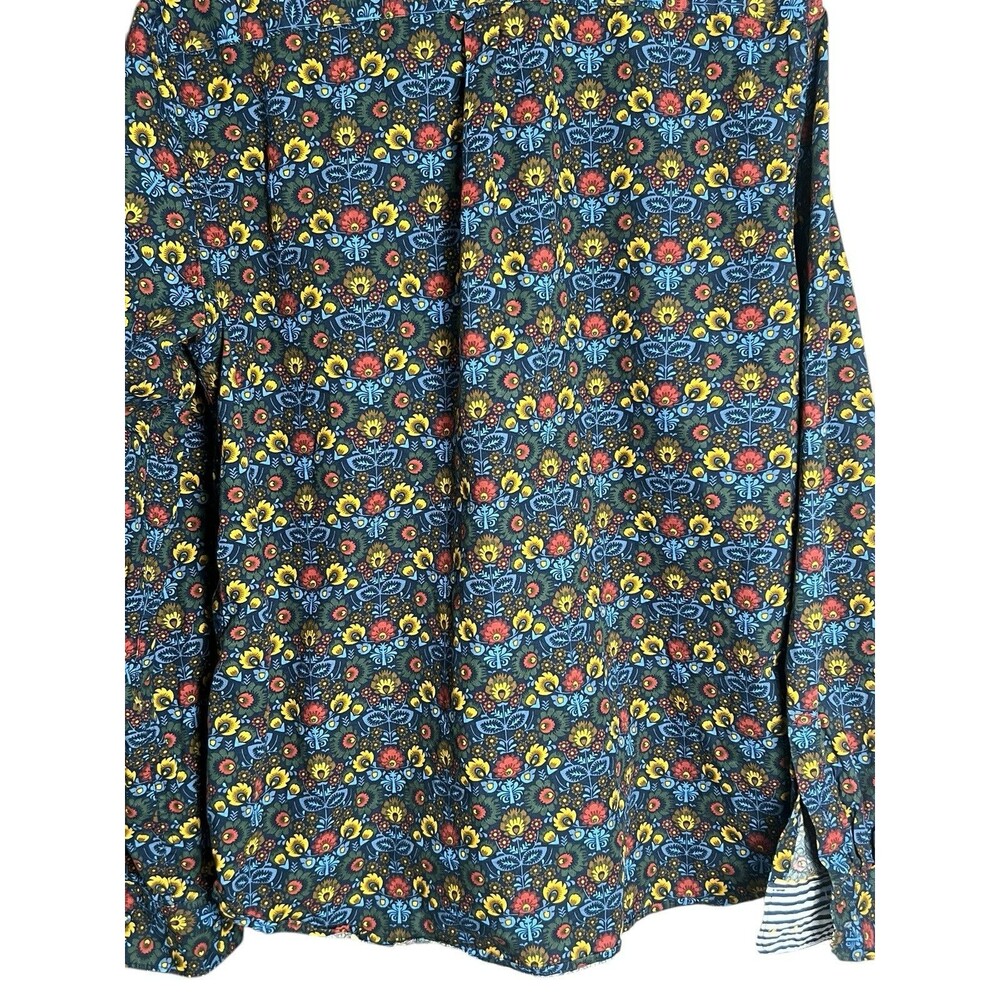 Porter & Ash Adult X Large Navy Floral Button Up Long Sleeve Beach Spring - Picture 11 of 11